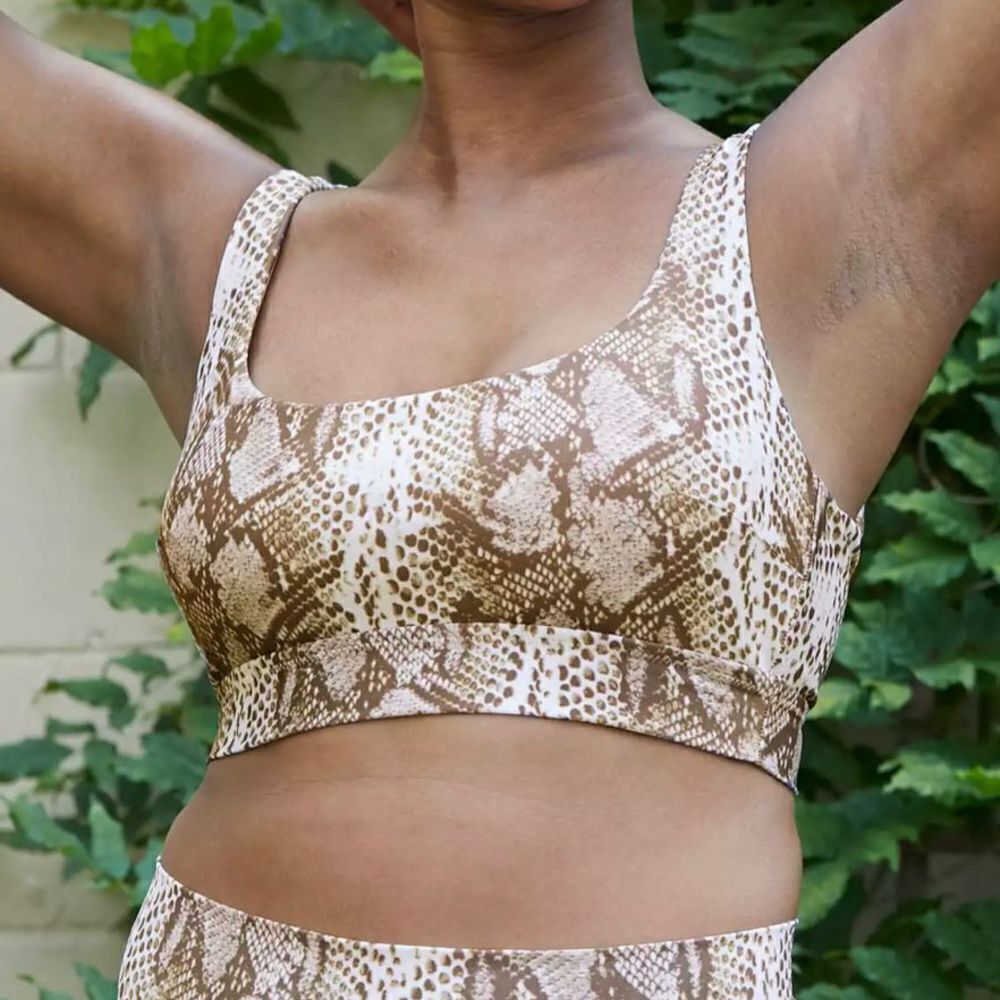 Aerie scoop snake print bikini top‎